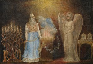 El ángel apareciendo a Zacarías, 1799-1800 de William Blake